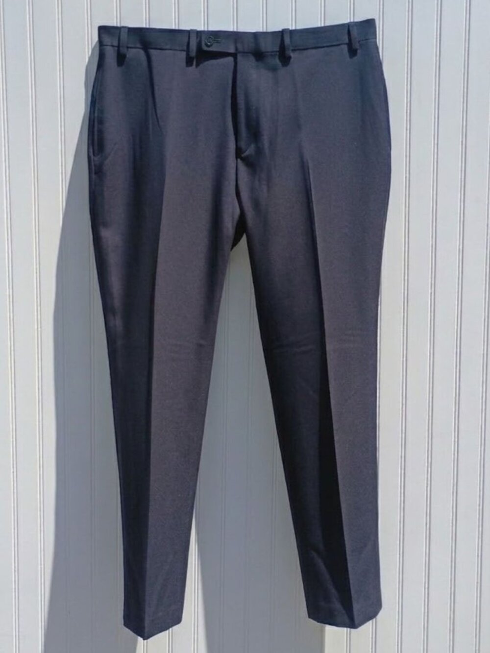 NWT Men's Calvin Klein Dress Pants 37 x 32 Navy Blue Flat Front Madison Straight